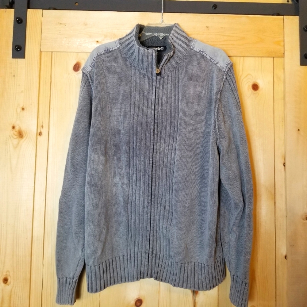 Solaris Full Zip High Fleece Collar Knit Sweater